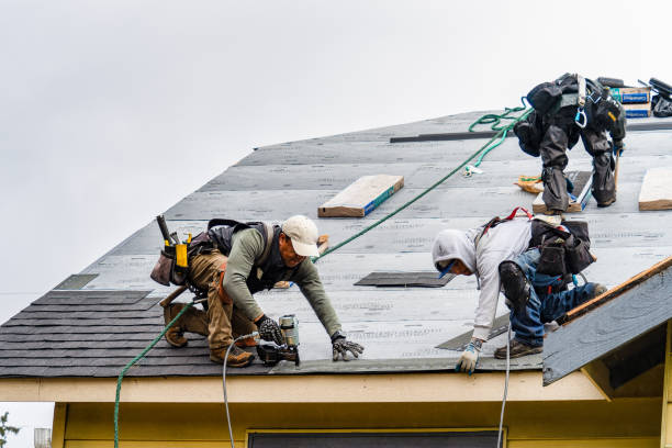 Professional Gutter Installation technician working in Deer Park, TX